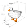 Papercraft model duck computer render