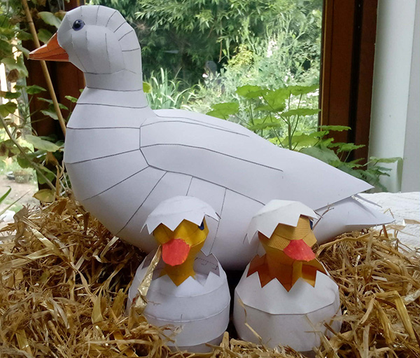 Model Duckling Paper Craft DIY Kit